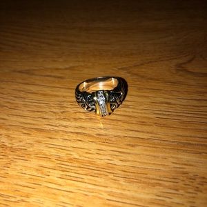Silver and gold ring